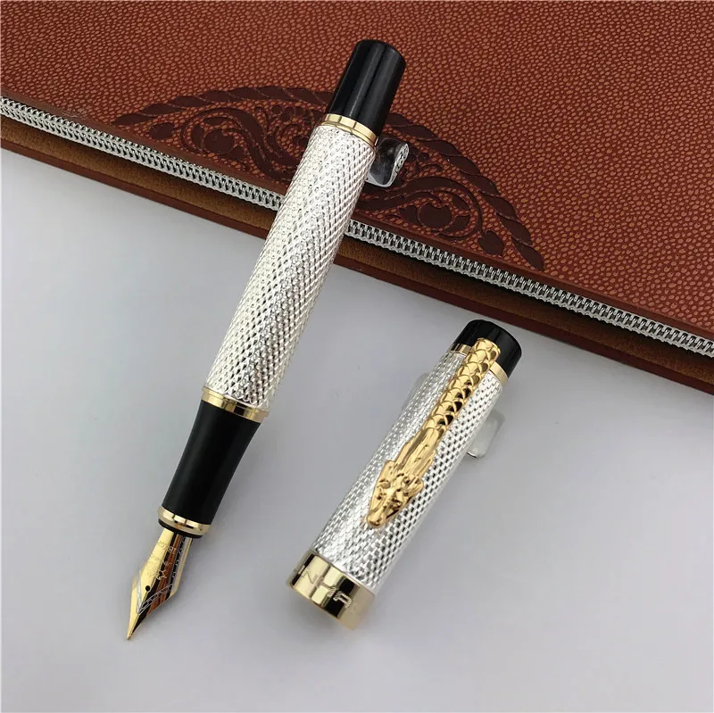 

MONTE MOUNT luxury dragon fountain pen promotion metal ink pens school stationery business gift father friend present 034
