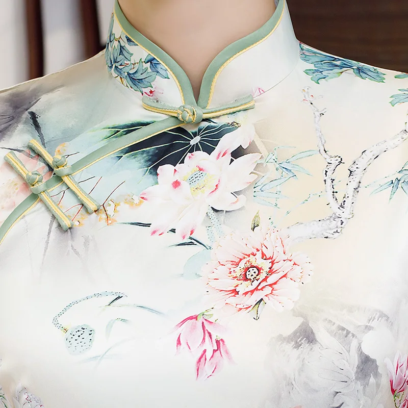2019 Fashion Knee Length Cheongsam Chinese style Mandarin Collar Dress Womens Summer Rayon Qipao Slim Party Dresses Vestido
2019 Fashion Knee Length Cheongsam Chinese style Mandarin Collar Dress Womens Summer Rayon Qipao Slim Party Dresses Vestido