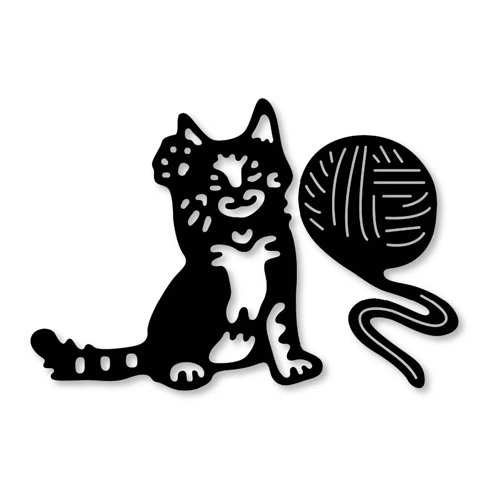 Estel Cat Play Ball Metal Steel Cutting Dies Stencils for Scrapbooking Card Making 2019 New Etched Embossing Die Cuts | Дом и сад