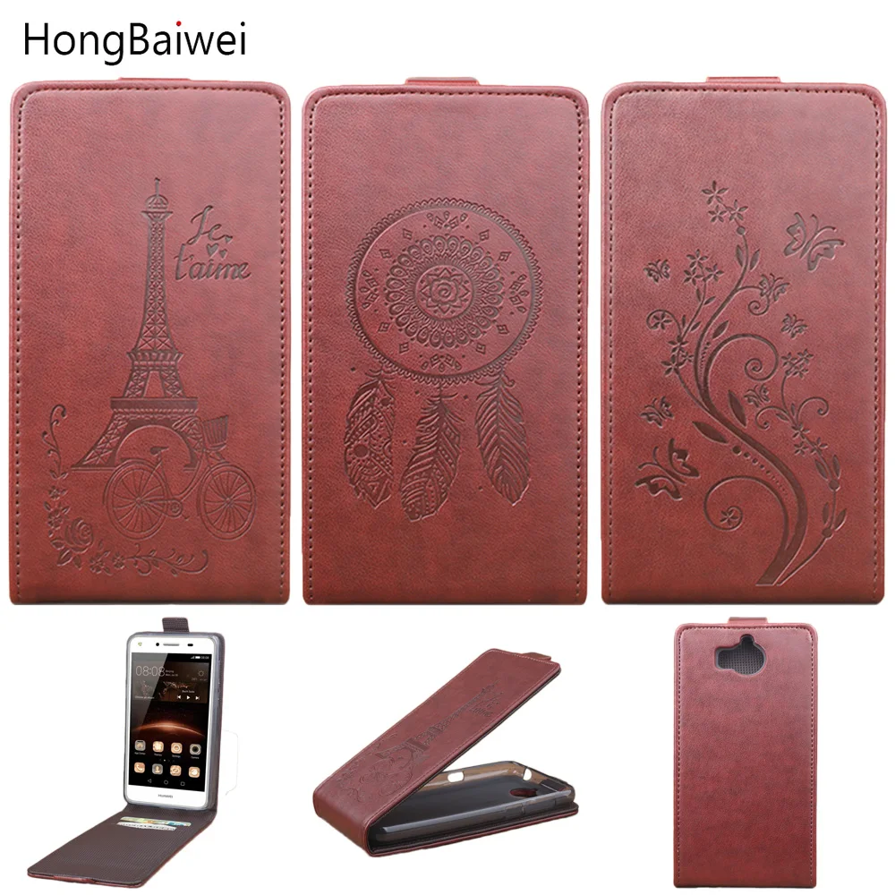 HongBaiwei для Huawei Y5 2017 флип чехол Модный тисненый кожаный 5 0 дюйма защитный