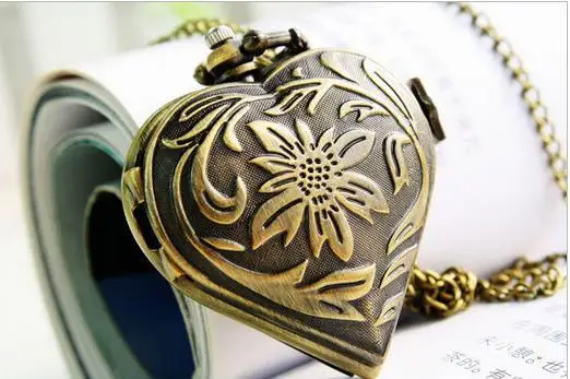 NEW design bronze heart pattern flowers quartz antique pocket watches necklace women dress watch gift 10pcs/lot
NEW design bronze heart pattern flowers quartz antique pocket watches necklace women dress watch gift 10pcs/lot