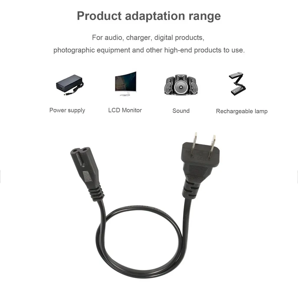 New AC Power Supply Adapter Cord Cable Connectors 2 Pin 2-Prong 50cm US Plug Cords | Обустройство дома