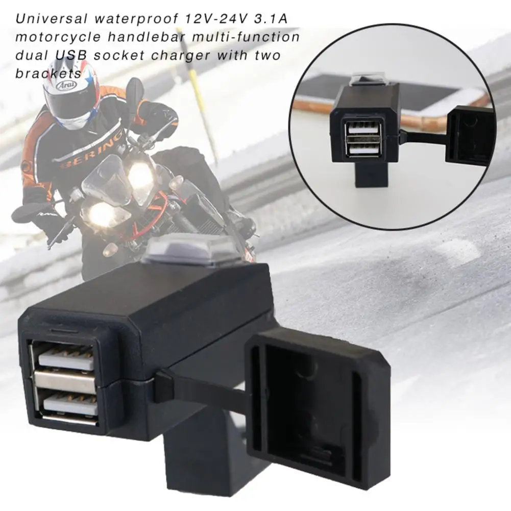 Waterproof 12V-24V 3.1A Motorcycle Handlebar Multi - Function Dual USB Socket Charger with Two Brackets Motorcycle Motorbike
Waterproof 12V-24V 3.1A Motorcycle Handlebar Multi - Function Dual USB Socket Charger with Two Brackets Motorcycle Motorbike