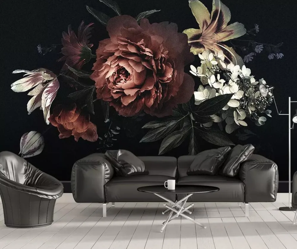 Contemporary and contracted peony and lily hand - painted flower room background wall decorates wallpaper mural
Contemporary and contracted peony and lily hand - painted flower room background wall decorates wallpaper mural