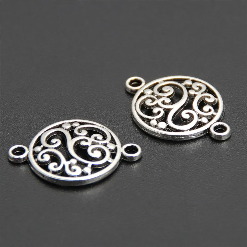 50pcs Silver Color Filigree Flower Round Connector Pendant Fit Bracelet Necklace Jewelry Finding A2617
50pcs Silver Color Filigree Flower Round Connector Pendant Fit Bracelet Necklace Jewelry Finding A2617
