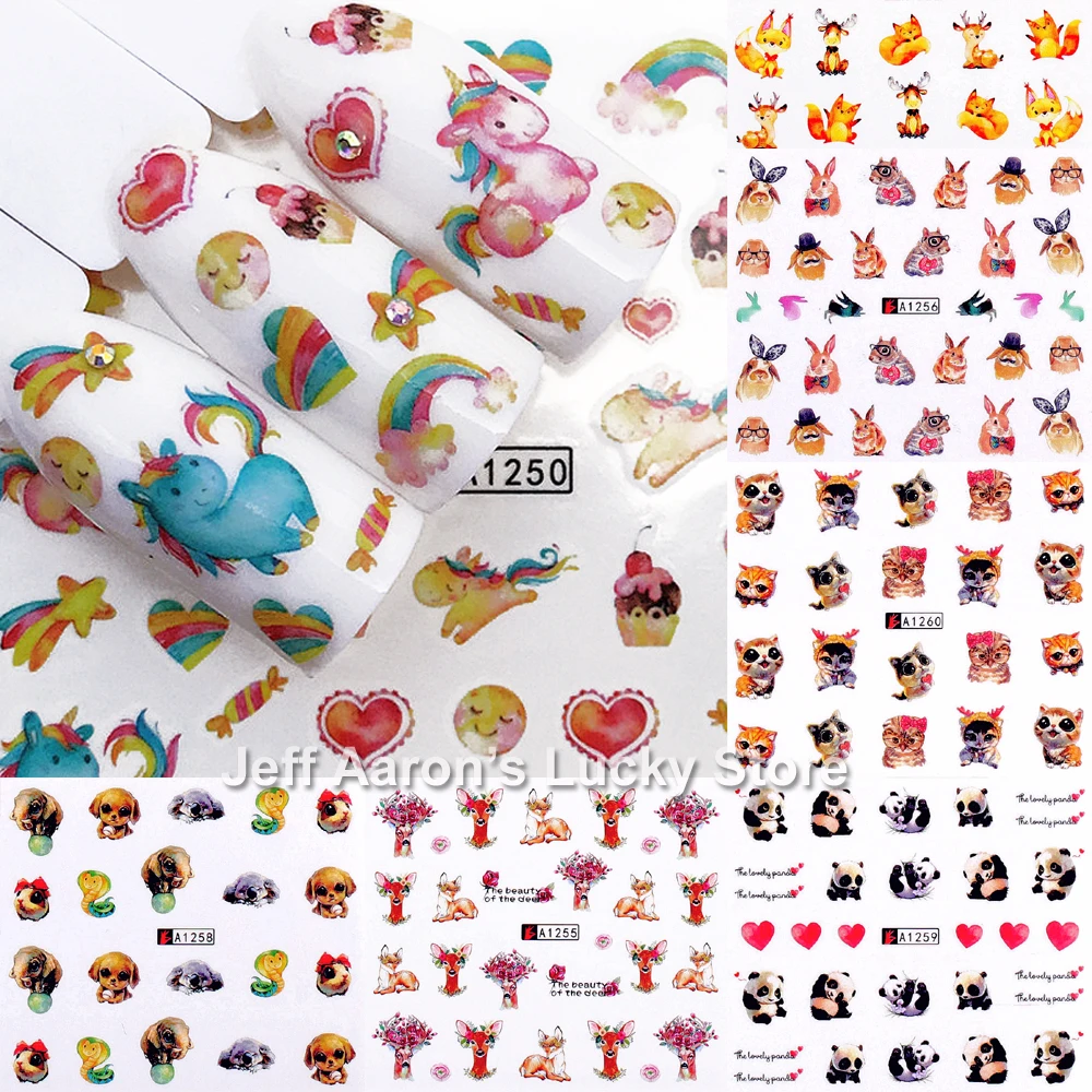 12 Designs Water Transfer Decal Nail Art Decorations Stickers Tattoo Manicure Nails Supplies Cute Animal Cat Dog Rabbit Pattern
12 Designs Water Transfer Decal Nail Art Decorations Stickers Tattoo Manicure Nails Supplies Cute Animal Cat Dog Rabbit Pattern