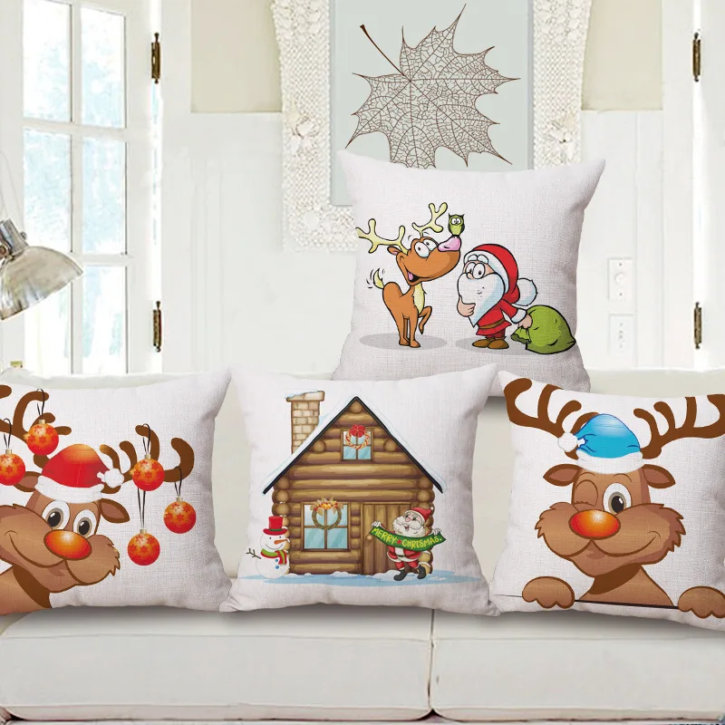 Decorative Cotton Linen Cushion Cover 45X45Cm Capa de Dlmofada Sofa Bedding Throw Pillow Case Merry Christmas Holiday ELK
Decorative Cotton Linen Cushion Cover 45X45Cm Capa de Dlmofada Sofa Bedding Throw Pillow Case Merry Christmas Holiday ELK