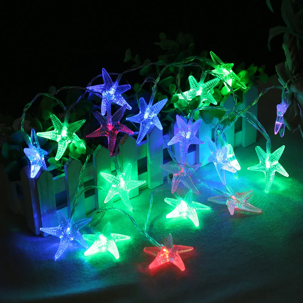 10 LEDStarfish в форме батарейного отсека для украшения дома Светодиодная лампа