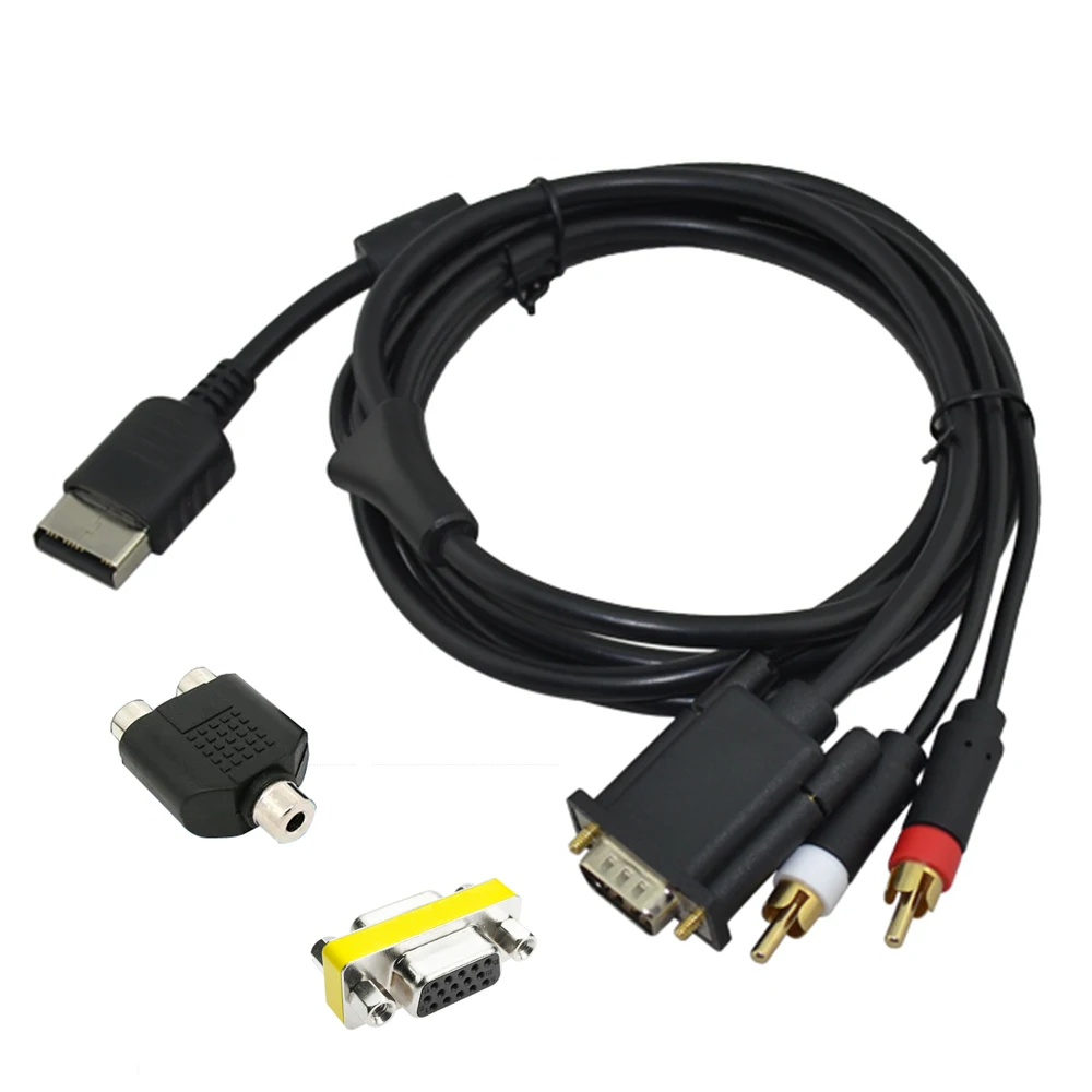 

xunbeifang High Definition VGA Cable RCA Sound Adapter HD Box Cable For Sega Dreamcast Video Games Console PAL NTSC