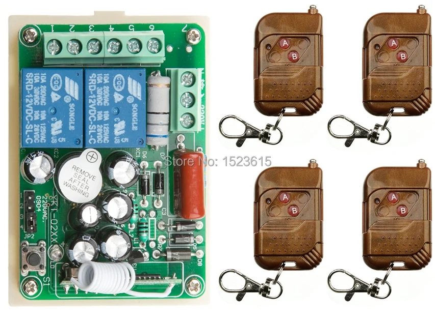 New AC 220V 2 CH 2CH RF Wireless Remote Control Switch System teleswitch 4 X Transmitter + 1 X Receiver,315/433 MHZ
New AC 220V 2 CH 2CH RF Wireless Remote Control Switch System teleswitch 4 X Transmitter + 1 X Receiver,315/433 MHZ
