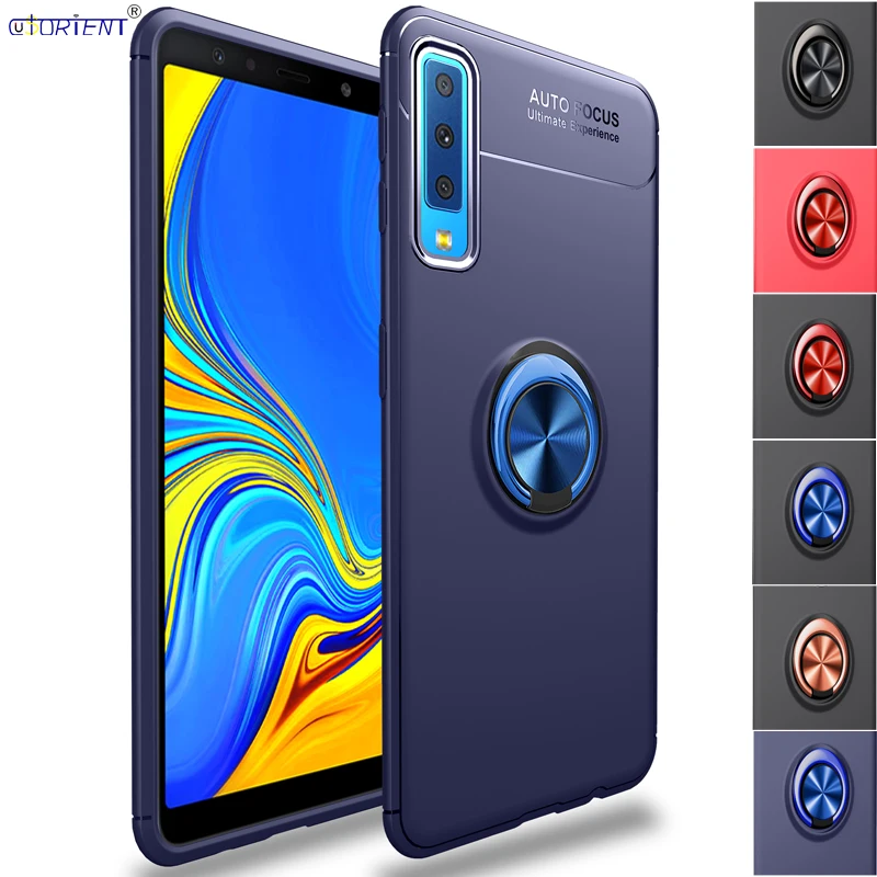 Для Samsung Galaxy A7 2018 A750 чехол с металлическим кольцом SM A750FN/DS A750X A750F Мягкий