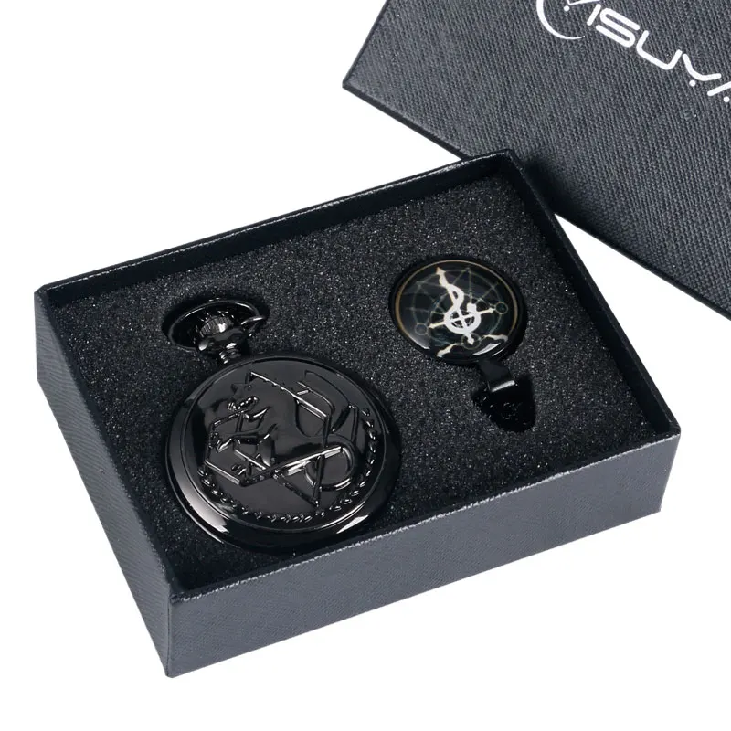New Arrival Antique Fullmetal Alchemist Pocket Watch Set With Glass Dome Pendant Necklace for Men Women Gift Box Christmas Gift
New Arrival Antique Fullmetal Alchemist Pocket Watch Set With Glass Dome Pendant Necklace for Men Women Gift Box Christmas Gift