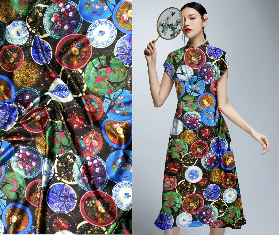 Silks Telas Super Have Japan style print fabric Retro Natural 97% pure silk fabric sewing Dress Material textile tecidos a metro
Silks Telas Super Have Japan style print fabric Retro Natural 97% pure silk fabric sewing Dress Material textile tecidos a metro