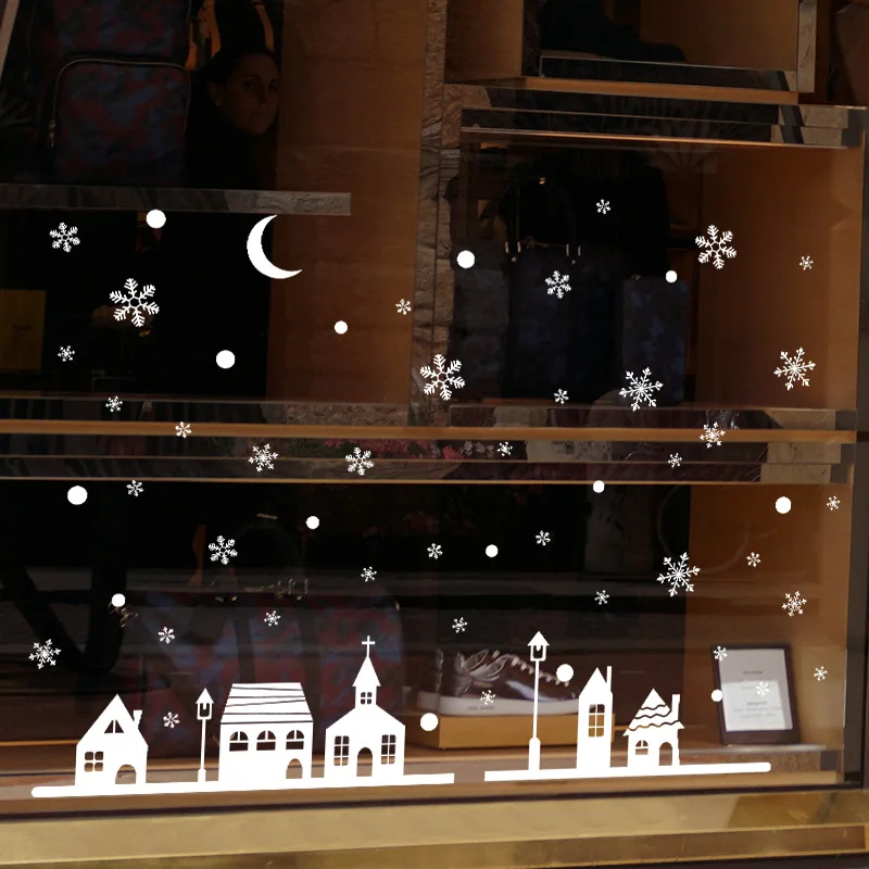 Snowy Night Village Electrostatic Sticker Window Glass Christmas Wall Stickers Home Decals Decoration New Year Art Wallpaper
Snowy Night Village Electrostatic Sticker Window Glass Christmas Wall Stickers Home Decals Decoration New Year Art Wallpaper