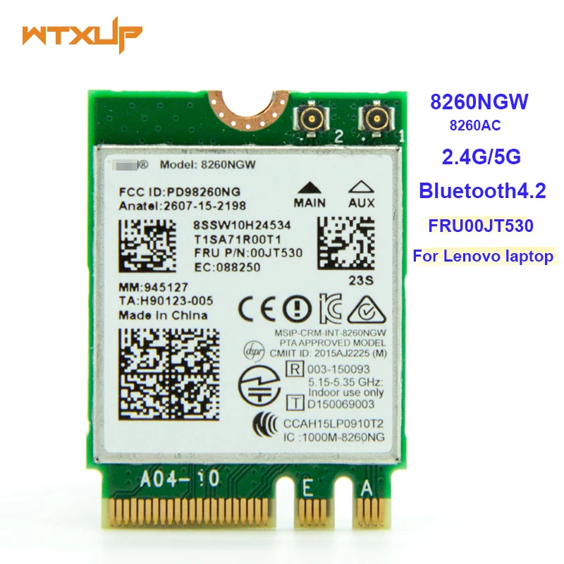 802.11AC 867Mbps WiFi Bluetooth 4.2 for Intel Wireless-AC 8260 8260NGW NGFF WI-FI Wlan Card FRU 00JT530 For Thinkpad P50 T460S | Компьютеры