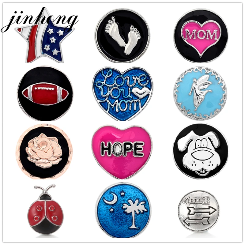 JINHONG 10pcs/lot Interchangeable Metal Snaps Jewelry 18mm Snap Button for Bracelet or Necklace Pendant A688x24
JINHONG 10pcs/lot Interchangeable Metal Snaps Jewelry 18mm Snap Button for Bracelet or Necklace Pendant A688x24