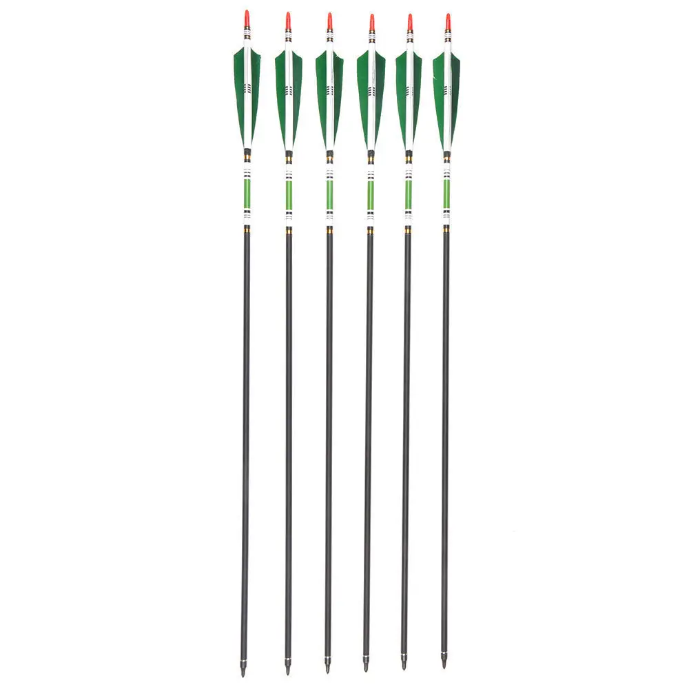 US 6/12/24pcs 85cm 2 Green and 1 White Arrows Spine 500 Carbon Arrows OD7.6mm ID6.2mm Turkey Feather for Hunting Shooting
US 6/12/24pcs 85cm 2 Green and 1 White Arrows Spine 500 Carbon Arrows OD7.6mm ID6.2mm Turkey Feather for Hunting Shooting