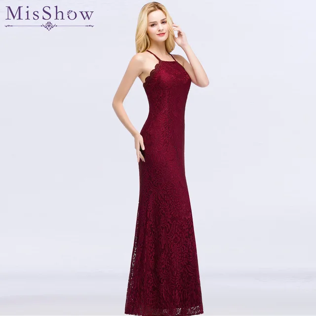 New Elegant Long Prom Dresses Floor Length Burgundy Party Dress Halter Lace Evening Dress Robe de Soiree Mermaid Prom Dress
New Elegant Long Prom Dresses Floor Length Burgundy Party Dress Halter Lace Evening Dress Robe de Soiree Mermaid Prom Dress