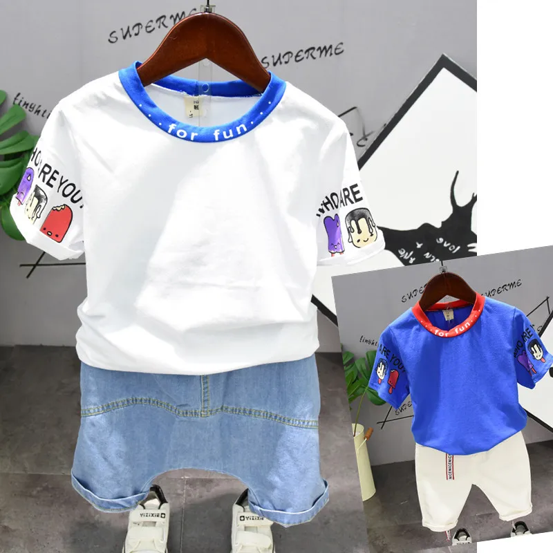 Fashion Baby Boys Girls Clothes Set White & Blue T-Shirt Jeans Baggy Pants Shorts Summer Toddler Kids Clothing Tracksuit for Boy
Fashion Baby Boys Girls Clothes Set White & Blue T-Shirt Jeans Baggy Pants Shorts Summer Toddler Kids Clothing Tracksuit for Boy