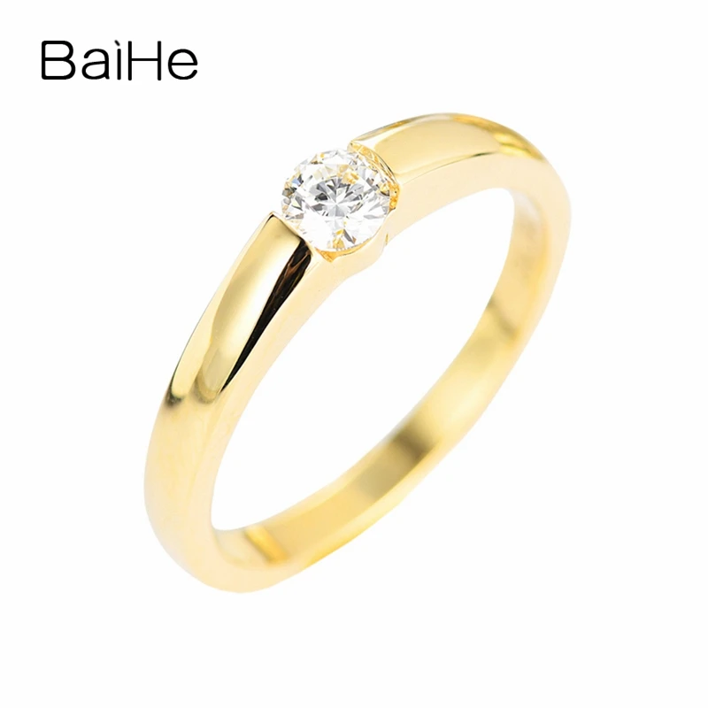 BAIHE Solid 14K Yellow Gold 0.22ct Round H/SI Natural Diamond Wedding Trendy Fine Jewelry Beautiful luxury diamond Gift Ring
BAIHE Solid 14K Yellow Gold 0.22ct Round H/SI Natural Diamond Wedding Trendy Fine Jewelry Beautiful luxury diamond Gift Ring