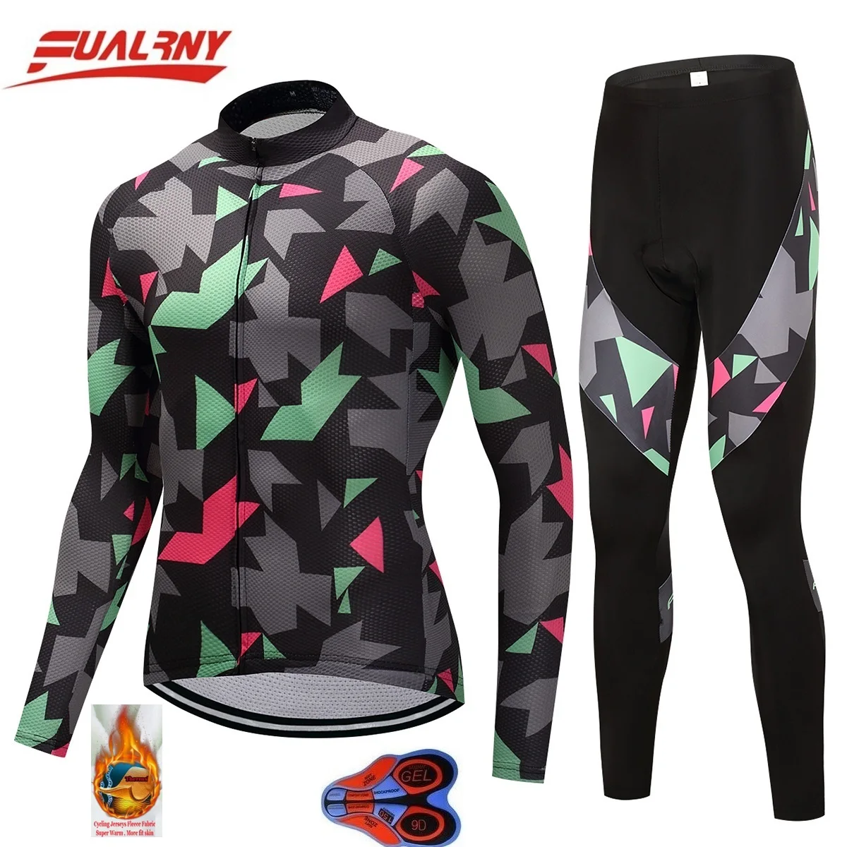 2018 команда fualrny с длинным рукавом Ropa Ciclismo Велоспорт Джерси наборы 9D гель/зима