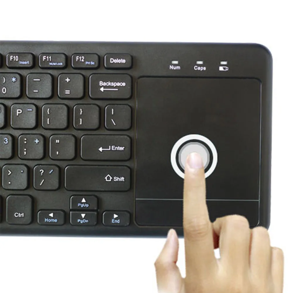 2.4G Wireless Keyboard Touch Panel with Multi-touch Keyboard with USB Receiver Powered By 2xAAA Batteries (not included)
2.4G Wireless Keyboard Touch Panel with Multi-touch Keyboard with USB Receiver Powered By 2xAAA Batteries (not included)