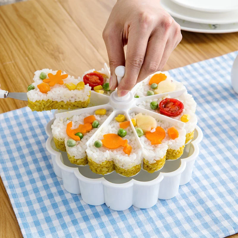 Creative DIY Sushi Mold Maker with shovel 8 sorties Baked Bento Sushi Rice Making Tool Kitchen accessories
Creative DIY Sushi Mold Maker with shovel 8 sorties Baked Bento Sushi Rice Making Tool Kitchen accessories