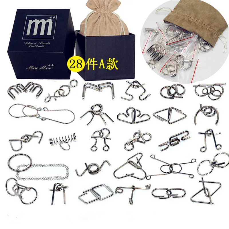 1-30PCS/Set Metal Wire Puzzle IQ Mind Brain Teaser Puzzles Game Adults Children Kids Montessori Early Educational Toys A Gift
1-30PCS/Set Metal Wire Puzzle IQ Mind Brain Teaser Puzzles Game Adults Children Kids Montessori Early Educational Toys A Gift