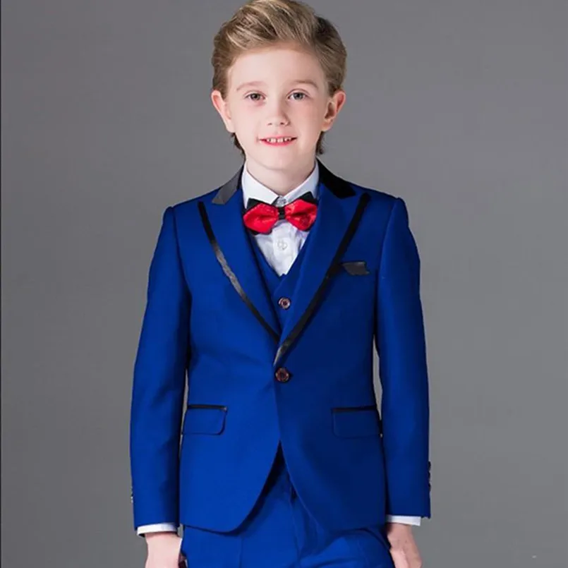 Fashion Royal Blue Boy Tuxedos Peak Lapel Children Suit Cheap Custom Made Kid Wedding Prom Suits (Jacket+Vest+Pants+Tie)
Fashion Royal Blue Boy Tuxedos Peak Lapel Children Suit Cheap Custom Made Kid Wedding Prom Suits (Jacket+Vest+Pants+Tie)