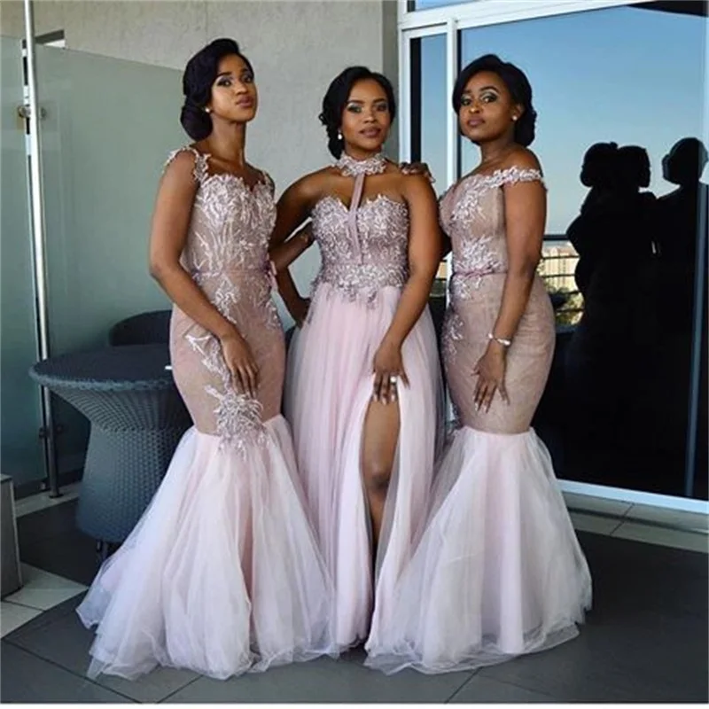 Sexy Long Mermaid Bridesmaid Dress New Sleeveless Lace Applique Floor Length Black Girl Formal Bridesmaids Wedding Party Gown
Sexy Long Mermaid Bridesmaid Dress New Sleeveless Lace Applique Floor Length Black Girl Formal Bridesmaids Wedding Party Gown