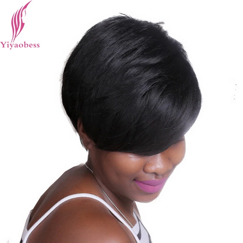 Yiyaobess 6inch Heat Resistant Synthetic Natural Short Hair Wig With Bangs Straight African American Black Wigs For Women
Yiyaobess 6inch Heat Resistant Synthetic Natural Short Hair Wig With Bangs Straight African American Black Wigs For Women