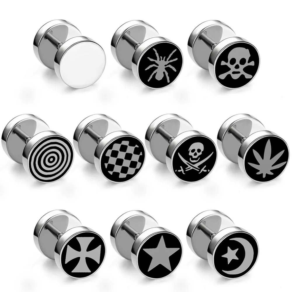 Punk 2pcs Silver Color Surgical Steel Multi Designs Ear Plugs Flesh Tunnel Taper Stretcher Earring Piercing Body Jewelry
Punk 2pcs Silver Color Surgical Steel Multi Designs Ear Plugs Flesh Tunnel Taper Stretcher Earring Piercing Body Jewelry