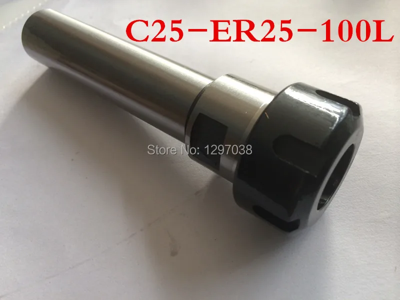 C25-ER25-100L Shank diameter 25mm Collet Chuck Holder Extension Straight Shank 100mm for ER25 Collet with ER25 A Type Nut
C25-ER25-100L Shank diameter 25mm Collet Chuck Holder Extension Straight Shank 100mm for ER25 Collet with ER25 A Type Nut