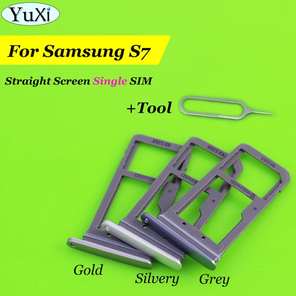 YuXi Новый для Samsung Galaxy S7 G930 G930F держатель одной sim карты запасные части|tray holders|sim card