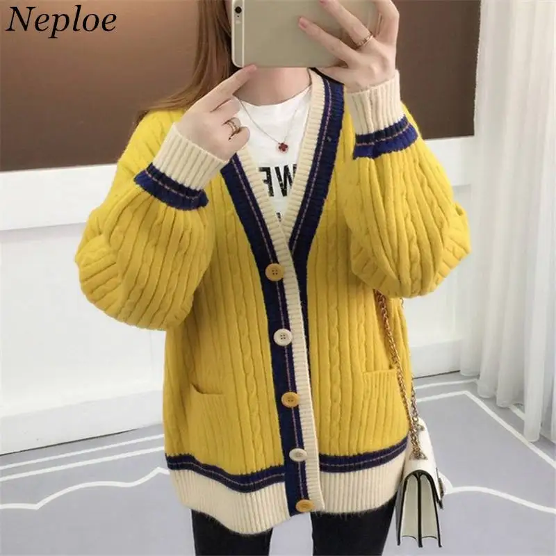 2019 Cardigan Women Long Sleeve Sweater Autumn Winter V-neck Lady Cardigan Coat Causal Loose Knitted Femme Sweaters Plus Size
2019 Cardigan Women Long Sleeve Sweater Autumn Winter V-neck Lady Cardigan Coat Causal Loose Knitted Femme Sweaters Plus Size