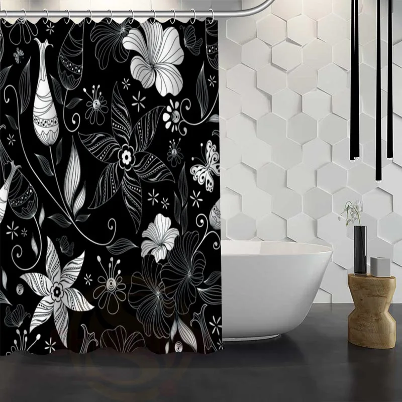 Custom Black and white classic pattern Shower Curtain With Hooks Fabric Shower Curtain for Bathroom
Custom Black and white classic pattern Shower Curtain With Hooks Fabric Shower Curtain for Bathroom