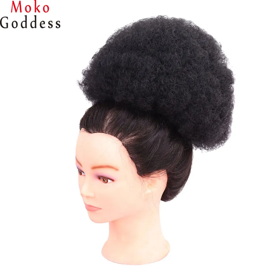 Mokogoddes 8 дюймов Для женщин эластичная сетка вьющиеся синтетический Chignon парики с
