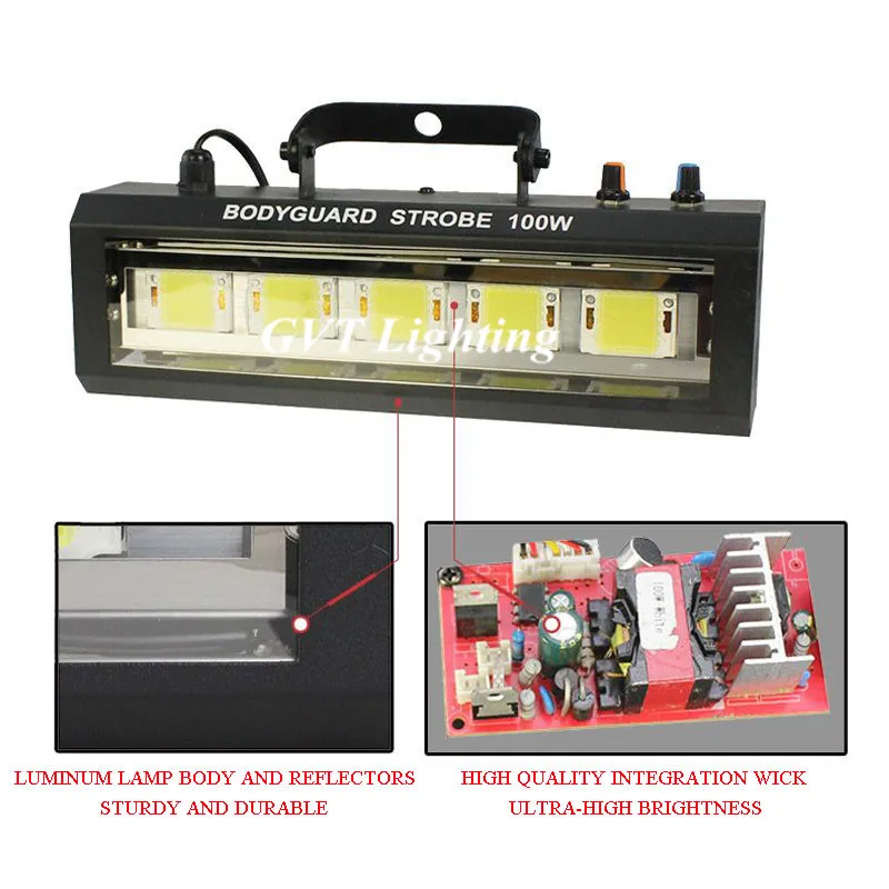 100W LED Strobe light Sound/Adjustable speed/Auto Control LED White Flash Light Disco Party Home Music Show Stage Projector
100W LED Strobe light Sound/Adjustable speed/Auto Control LED White Flash Light Disco Party Home Music Show Stage Projector