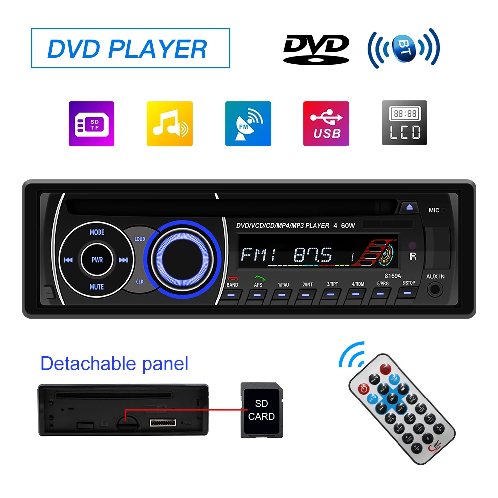 12 В автомобильный стерео FM-радиоприемник MP3 аудио плеер Поддержка FM USB SD DVD музыкальный проигрыватель CD AUX Mic с дистанционным управлением ради...
12 В автомобильный стерео FM-радиоприемник MP3 аудио плеер Поддержка FM USB SD DVD музыкальный проигрыватель CD AUX Mic с дистанционным управлением ради...