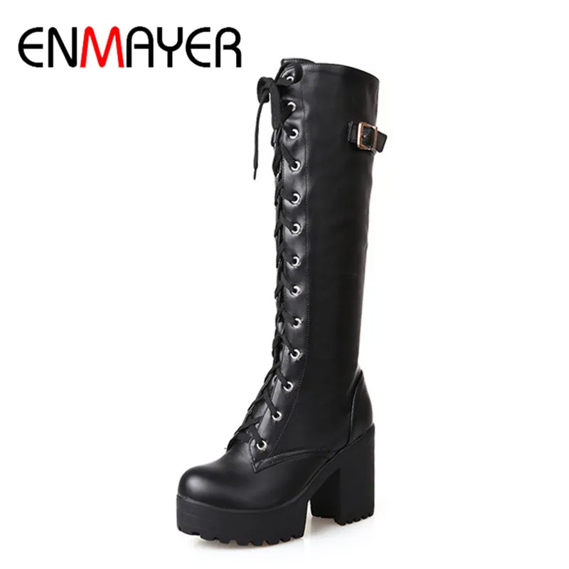 ENMAYER High Heels Round Toe Winter Boots Shoes Woman Riding Size 34-43 Knee-high Boots Platform Shoes Cross-tied White Shoes
ENMAYER High Heels Round Toe Winter Boots Shoes Woman Riding Size 34-43 Knee-high Boots Platform Shoes Cross-tied White Shoes