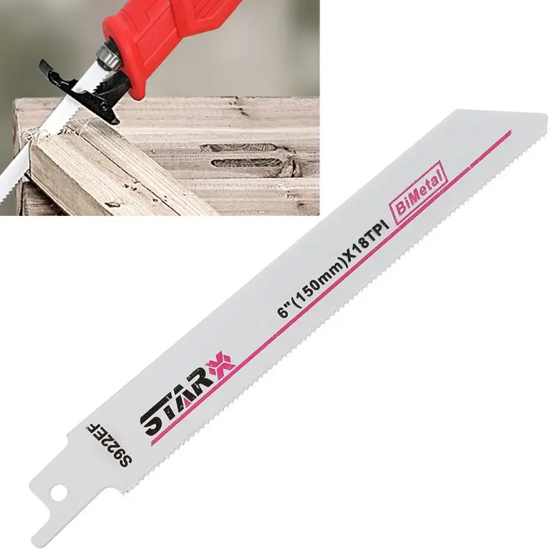 Bi-Metal S922EF 150mm 6" Reciprocating Saw Blade Effective For Cutting Wood Woodworking
Bi-Metal S922EF 150mm 6" Reciprocating Saw Blade Effective For Cutting Wood Woodworking