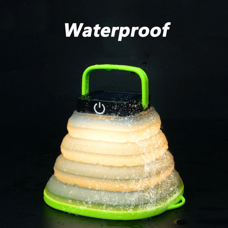 Solar Powered Camping Light Lantern LED Tent Hanging Flashlight Waterproof Collapsible Lamp Work Table Lamps | Лампы и освещение