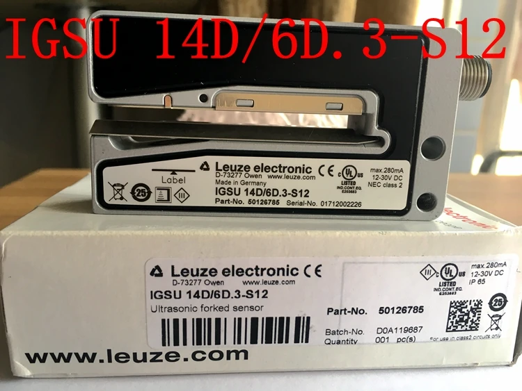 Абсолютно новый оригинальный немецкий LEUZE ультразвуковой корыто датчик IGSU 14D/6D.3-S12
Абсолютно новый оригинальный немецкий LEUZE ультразвуковой корыто датчик IGSU 14D/6D.3-S12