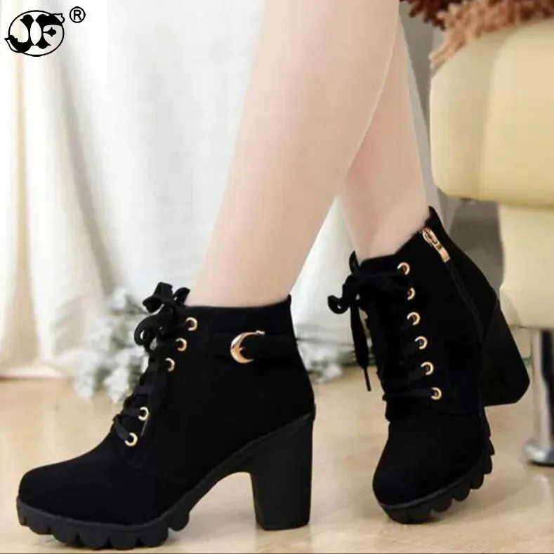 Женские ботинки на шнуровке, однотонные ботинки из искусственной кожи на высоком каблуке, на осень-зиму, edt78, 2021
Женские ботинки на шнуровке, однотонные ботинки из искусственной кожи на высоком каблуке, на осень-зиму, edt78, 2021