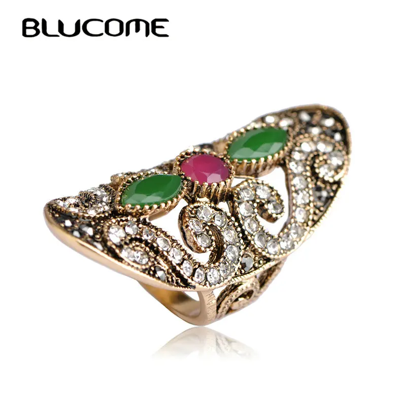 Blucome Turkish Vintage Resin Crystals Big Long Rings For Women Finger Aneis Anel Antique Gold Color Party Women Turkey Rings
Blucome Turkish Vintage Resin Crystals Big Long Rings For Women Finger Aneis Anel Antique Gold Color Party Women Turkey Rings