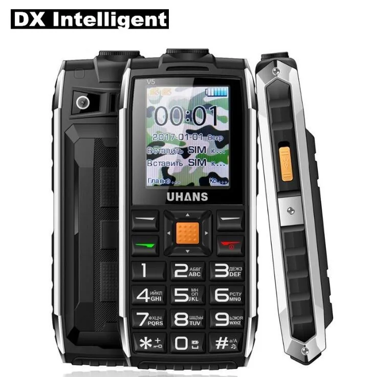 Uhans V5 русская клавиатура Dual Sim сотовый телефон 1 8 "Экран 2500 mAh Мощность Bank фонарик