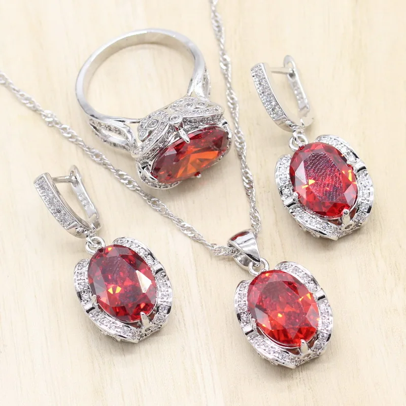 New Exquisite Silver Color Jewelry Sets Women Blue Red Olive Green Crystal Earrings Pendant Necklace Ring Sets For Gift
New Exquisite Silver Color Jewelry Sets Women Blue Red Olive Green Crystal Earrings Pendant Necklace Ring Sets For Gift