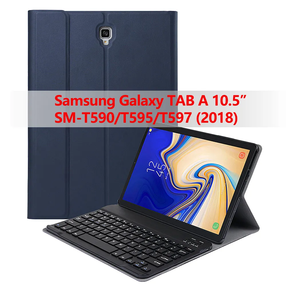 Чехол для клавиатуры Bluetooth планшета Samsung Galaxy Tab A 10 5 2018 SM T590/T595/T597 съемный