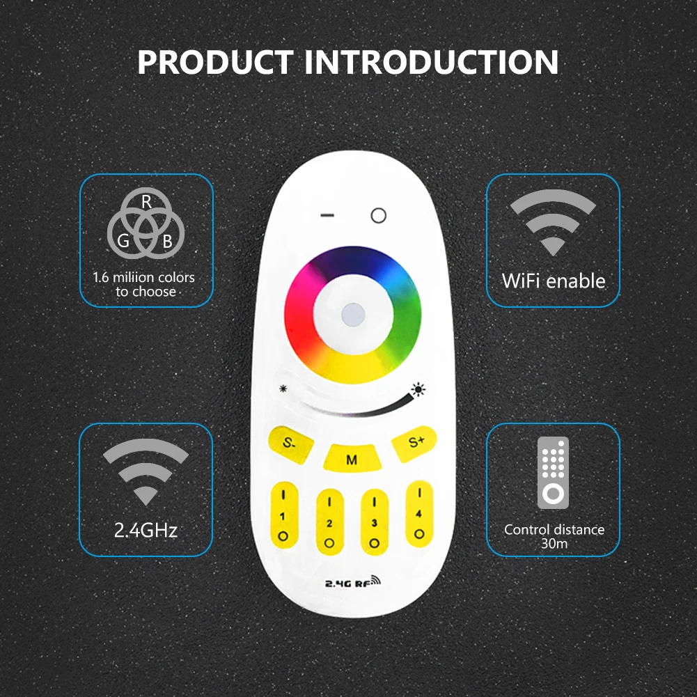 Mi Light Wireless 2.4G 4-Zone RGB Touch Tone Remote Control For LED RGB/RGBW Strip Dimmable 2.4g Milight Led RGBW RGB
Mi Light Wireless 2.4G 4-Zone RGB Touch Tone Remote Control For LED RGB/RGBW Strip Dimmable 2.4g Milight Led RGBW RGB