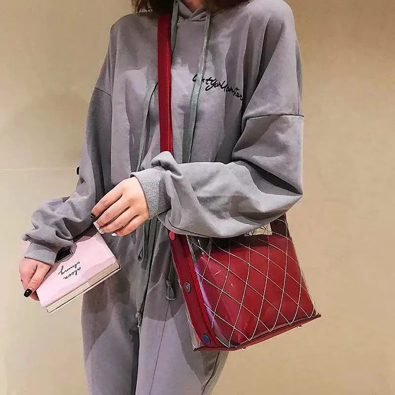 Clear Transparent PVC Shoulder Bags Women Candy Color Women Jelly Bags Purse Solid Color Handbags sac a main femme handbag 2019
Clear Transparent PVC Shoulder Bags Women Candy Color Women Jelly Bags Purse Solid Color Handbags sac a main femme handbag 2019